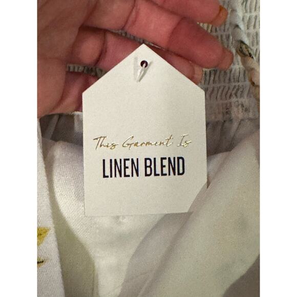 Monteau Dress Womens Floral Midi Linen Blend Tank Beach Bohemian Floral Sz:Med - Picture 6 of 10